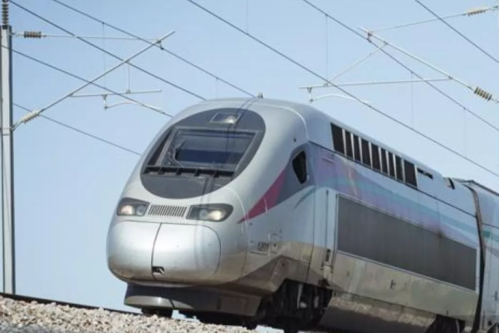 TGV traveling in the countryside