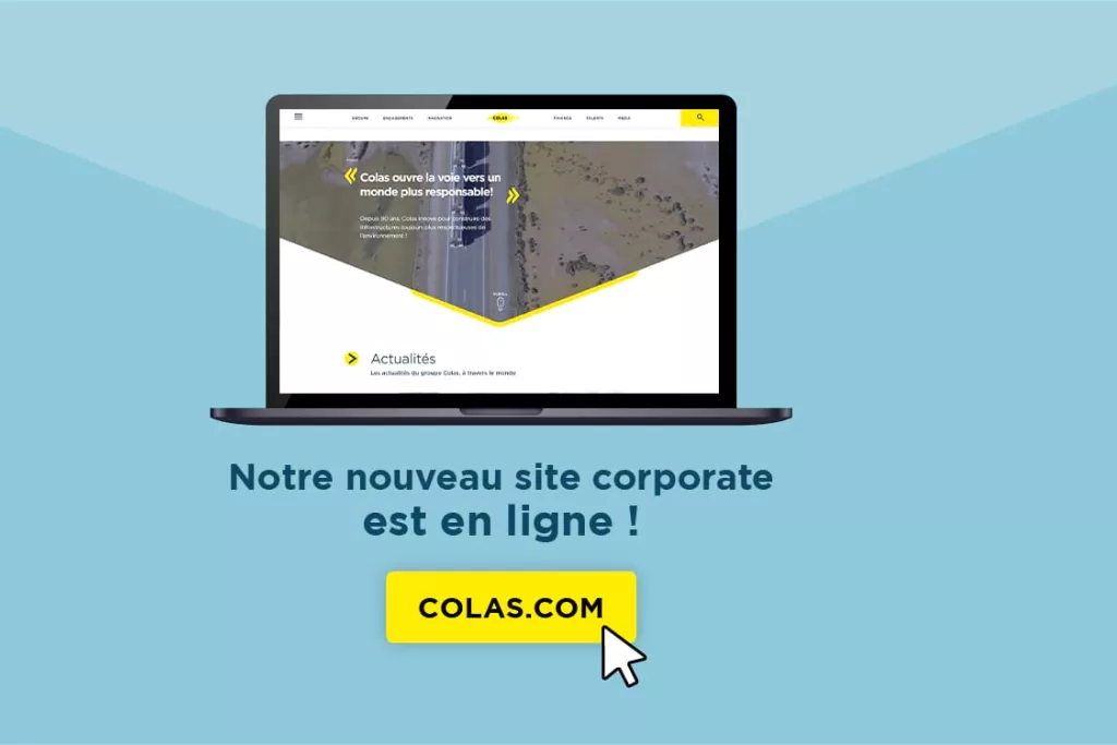 Affiche promotionnelle avec un ordinateur