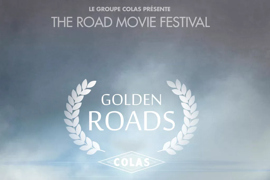  Affiche promotionnelle avec des feuilles de laurier blanches sur fond gris-bleu.