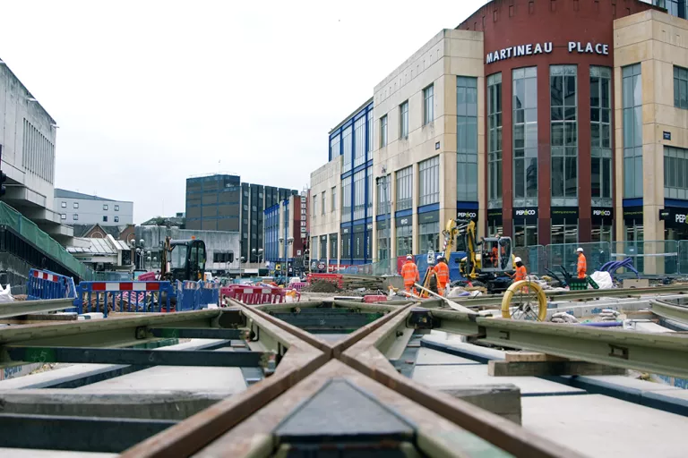 Chantier tramway Birmingham