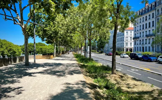 Chantier mobilité douce à Lyon