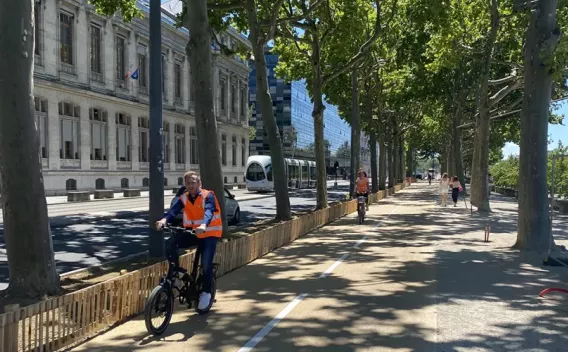 chantier mobilité douce à Lyon