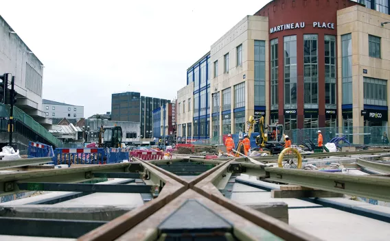 Chantier tramway Birmingham