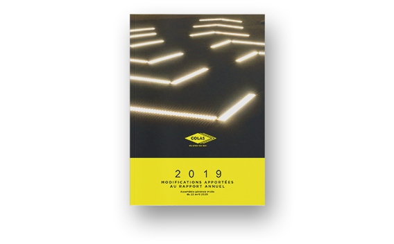 Modifications apportées au rapport annuel 2019