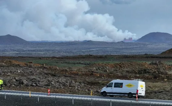 Éruption volcanique sur le chantier de la route 41 - Islande