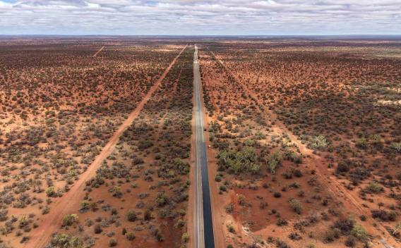 Route en construction en Australie