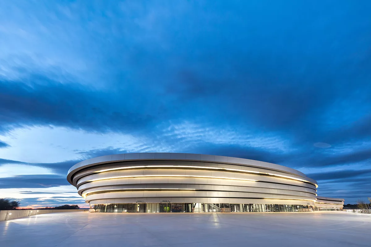 Oval and modern building