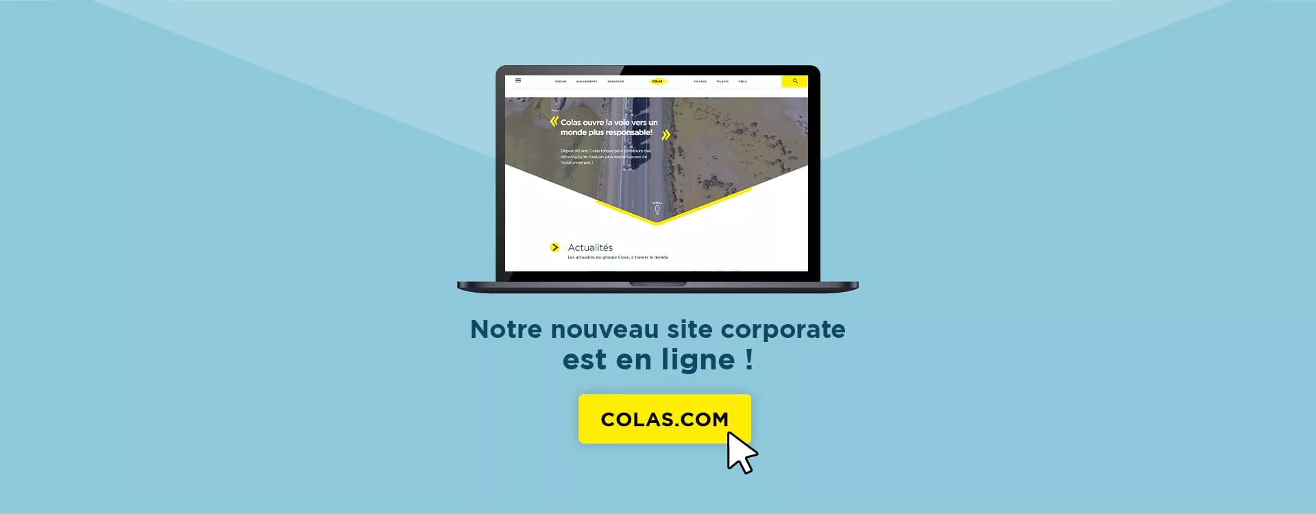 Promotional poster with a computer