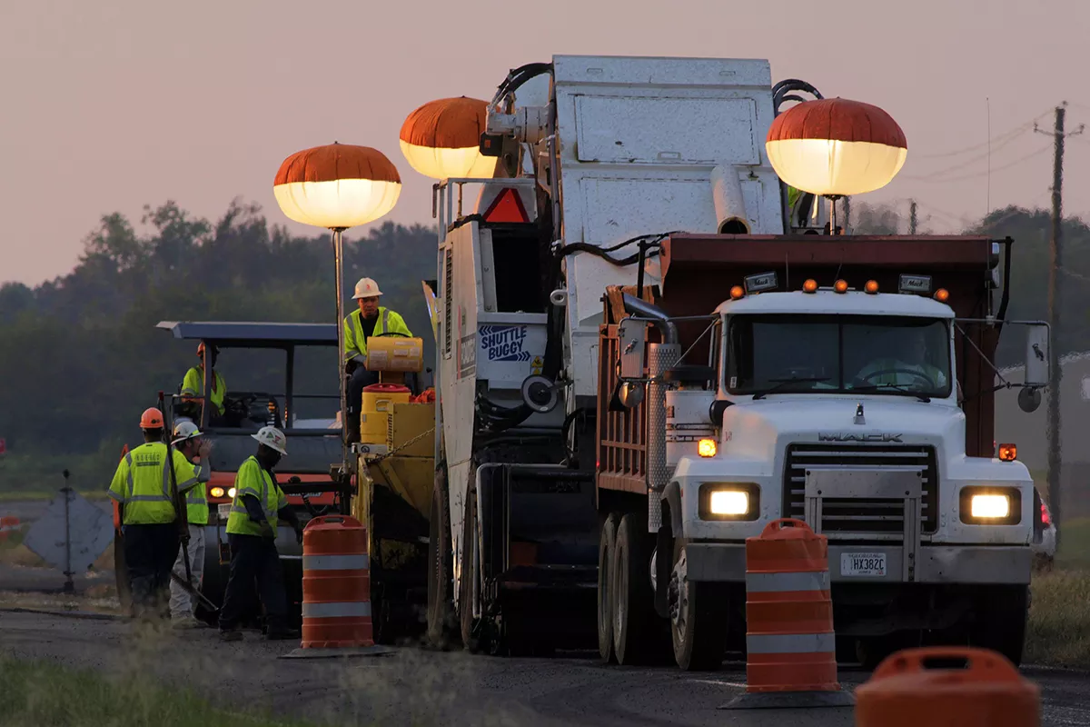 Teamwork in full action on the construction site