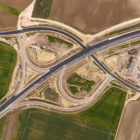 Illustration of Construction of a New Section of Motorway in Hungary