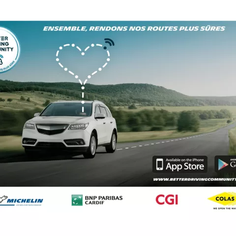 Image of Michelin, BNP Paribas Cardif, CGI et Colas, unis pour une route plus sûre autour de la Better Driving Community. Illustration of Michelin, BNP Paribas Cardif, CGI et Colas, unis pour une route plus sûre autour de la Better Driving Community.
