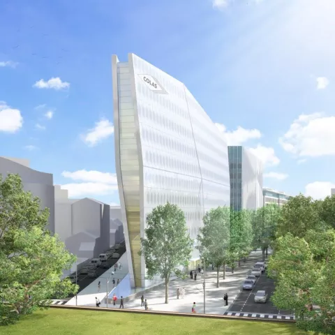 Image of Pose de la première pierre de Green Office® Quartz à Issy-les Moulineaux, futur siège social de Colas Illustration of Pose de la première pierre de Green Office® Quartz à Issy-les Moulineaux, futur siège social de Colas