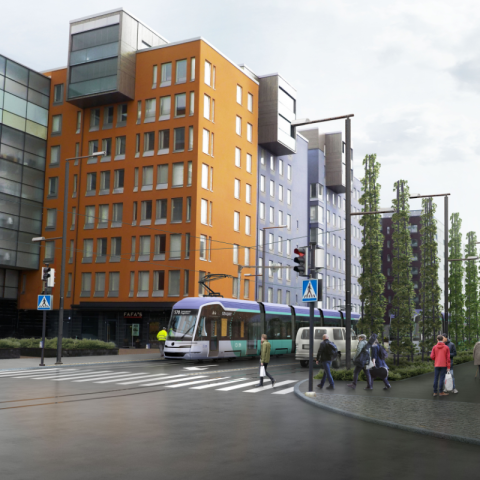 Illustration of Destia has secured the western section of the Vantaa tramway construction project in Finland