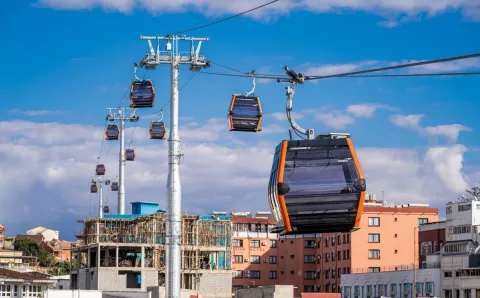 Les télécabines du téléphérique de Madagascar